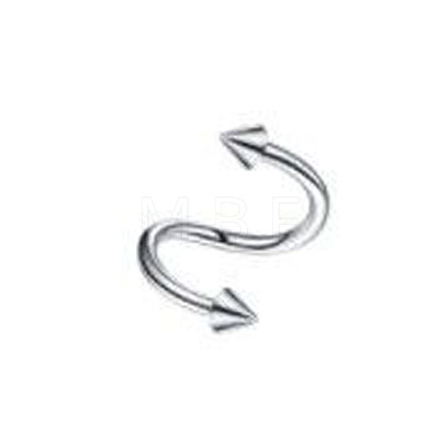 316L Surgical Stainless Steel Spiral Lip Rings with Spikes for Woman Men WGF7124-12-1