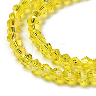 Transparent Electroplate Glass Beads Strands EGLA-S056-4mm-21-1