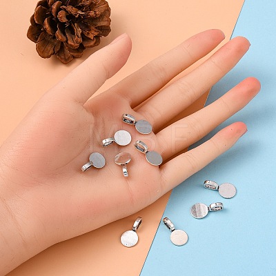 Tibetan Style Alloy Glue On Flat Pad Pendant Bails LS-TIBEP-1124-AS-FF-1