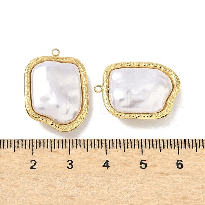 304 Stainless Steel with ABS Plastic Pearl Pendants STAS-G371-01G-04-1