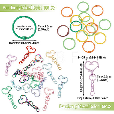 15Pcs Spray Painted Alloy Swivel Snap Hook Clasps FIND-TA0010-58-1