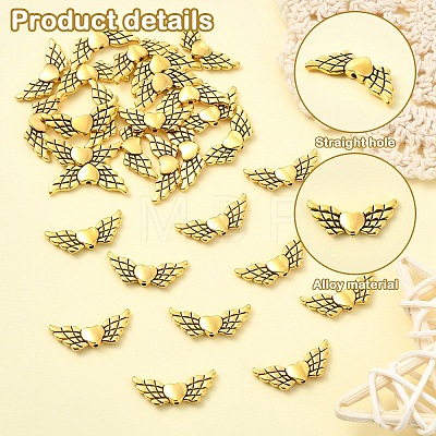 30Pcs Tibetan Style Alloy Angeltee Beads TIBEB-YW0001-32AG-1