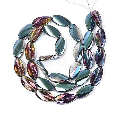 Electroplate Transparent Glass Beads Strands EGLA-N055-02I-1