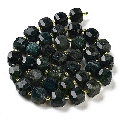Natural Moss Agate Beads Strands G-NH0010-D01-01-1