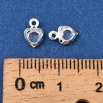Heart Brass Glass Charms KK-S385-01S-07-1