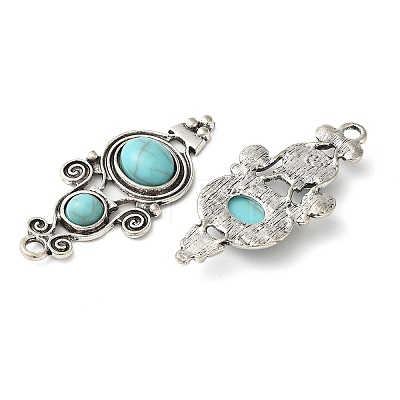 Tibetan Style Alloy Pave Imitation Turquoise Pendants FIND-NH0001-06AS-1