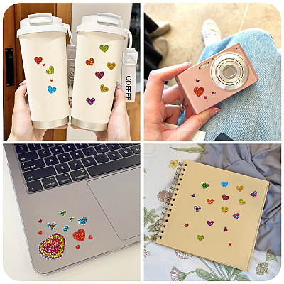 Heart Plastic Stickers DIY-TADJ0002-006A-1