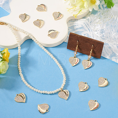 12Pcs 3 Colors Alloy Rhinestone Pendants FIND-TA0010-31-1