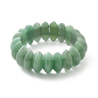 Bicone Natural Green Aventurine Beads Stretch Bracelets for Women Men BJEW-C097-05D-1