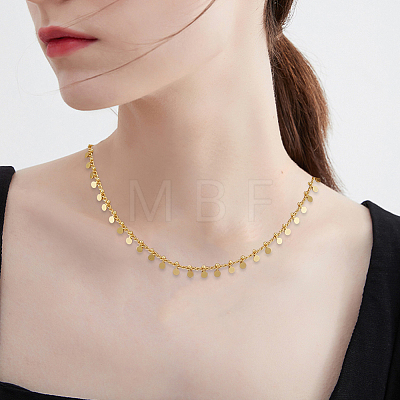 DIY Brass Curb Chains with Flat Round Charms Necklaces/Bracelets Making Kits DIY-BBC0002-37-1