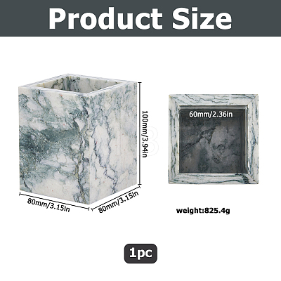 Rectangle Marble Storage Holder for Bathroom AJEW-WH0880-74A-02-1