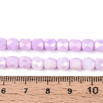 Anti-Tarnish Electroplate Glass Beads Strands GLAA-N057-6mm-04-1