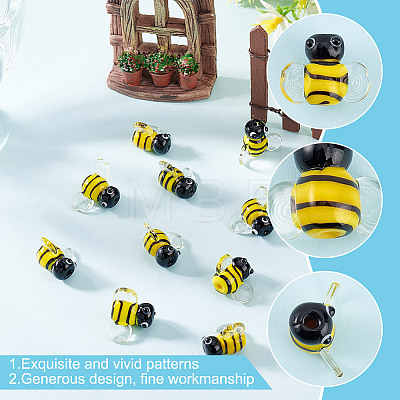 15Pcs Handmade Lampwork Beads LAMP-GO0001-15-1