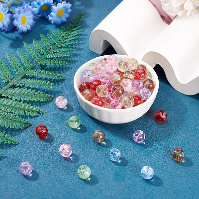 180Pcs 6 Colors Handmade Transparent Lampwork Beads LAMP-TA0002-82-1