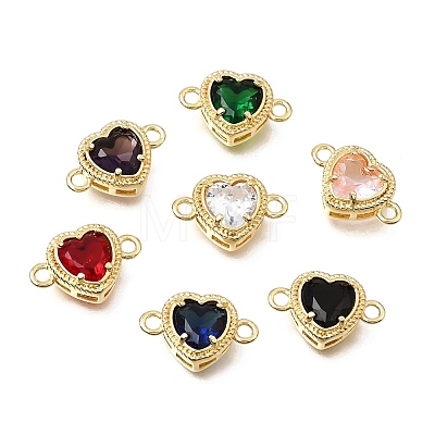 Brass Glass Connector Charms KK-E802-26-1