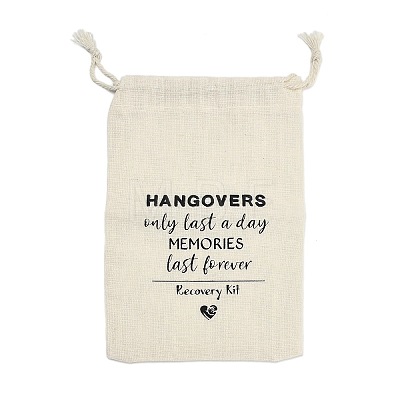 Cloth Hangover Kit Party Favor Drawstring Bags ABAG-A012-05A-03-1