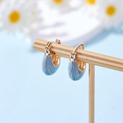 Enamel Arch Hoop Earrings JE1109C-1