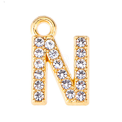 Golden Tone Alloy Rhinestone Pendants PW-WGCC773-14-1