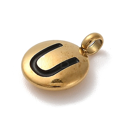 304 Stainless Steel Black Enamel Charms STAS-R009-01G-U-1