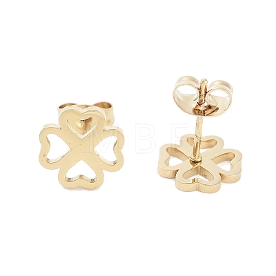 Vacuum Plating 304 Stainless Steel Stud Earrings for Women EJEW-A048-04G-1