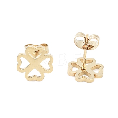 PVD Vacuum Plating 304 Stainless Steel Stud Earrings for Women EJEW-A048-04G-1