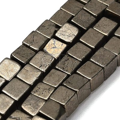 Natural Gold Pyrite/Golden Pyrite Beads Strands G-F833-F01-01-1
