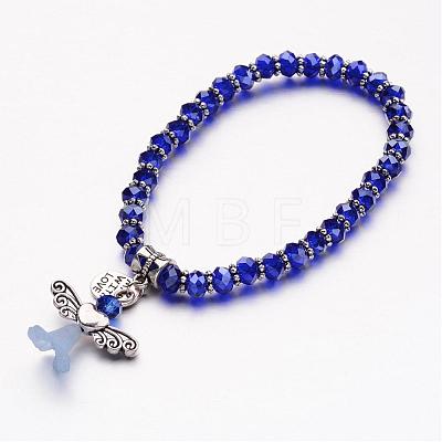 Glass Beads Stretch Bracelets BJEW-JB02546-1