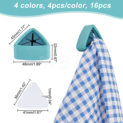 Globleland 16Pcs 4 Colors Plastic Kitchen Tea Towel Holders AJEW-GL0002-06-1