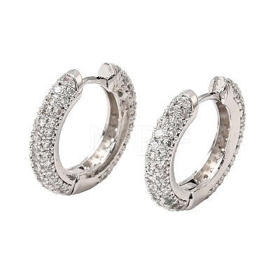 Brass Micro Pave Cubic Zirconia Hoop Earrings KK-CBA8324-24P-04-1