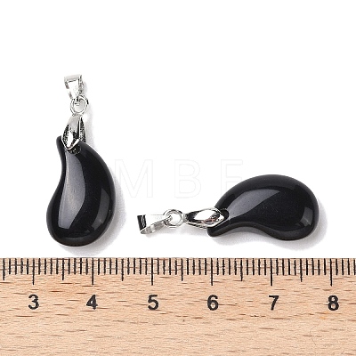 Natural Obsidian Pendants G-NH0025-14P-03-1