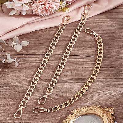 3Pcs Aluminum Curb Chain Bag Shoulder Straps FIND-LP0004-38-1