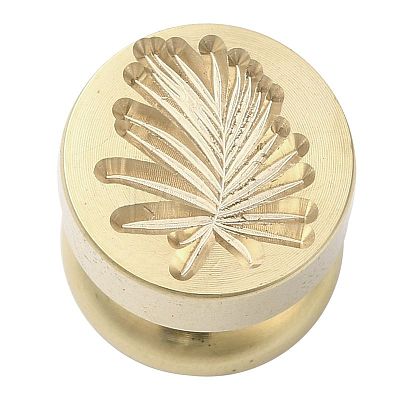 Golden Tone Round Wax Seal Brass Stamp Heads AJEW-M040-01G-O-1