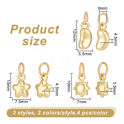 24Pcs 6 Style Alloy Charms FIND-AR0003-88-1