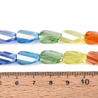Electroplate Transparent Glass Beads Strands EGLA-N022-10B-C01-1