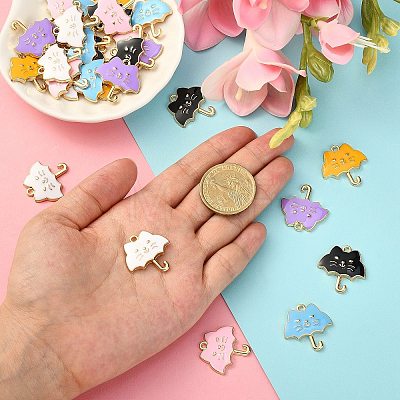 30Pcs 6 Colors Alloy Enamel Pendants ENAM-CJ0002-65-1