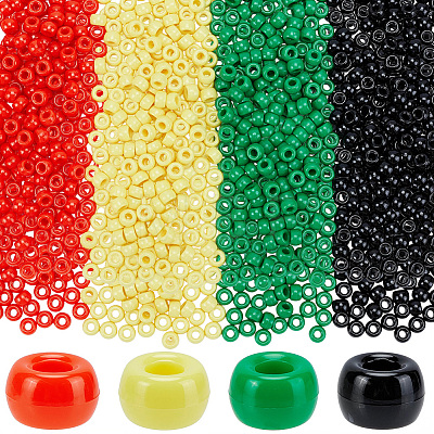 1000Pcs 4 Colors Opaque Plastic Beads KY-SC0002-63-1