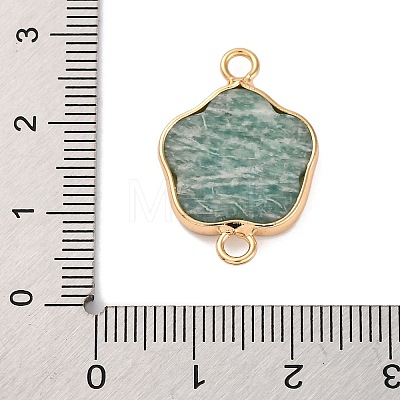 Natural Amazonite Flower Connector Charms KK-U042-17G-06-1