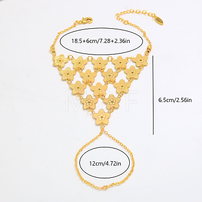 Brass Layered Link Ring Bracelets for Women GT6383-1-1