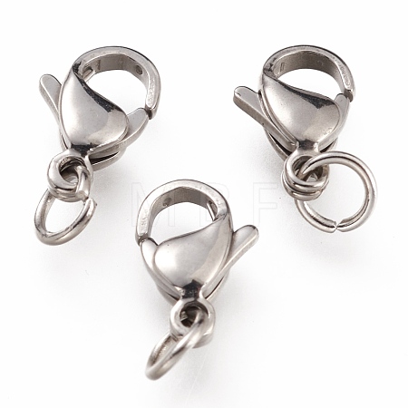 Tarnish Resistant 304 Stainless Steel Lobster Claw Clasps STAS-G240-01C-P-1