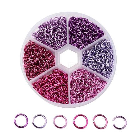 6 Colors Aluminum Wire Open Jump Rings ALUM-X0001-01C-1