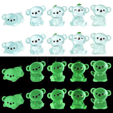40Pcs 8 Styles Luminous 
Koala Miniature Ornaments DJEW-CJZ0001-005-1