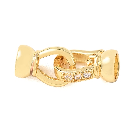 Brass Micro Pave Clear Cubic Zirconia Fold Over Clasps LS-KK-CBA25B2-04G-1