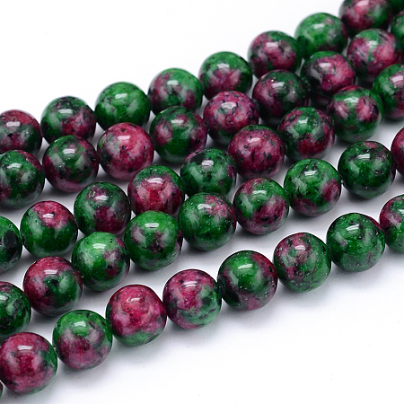 Synthetic Ruby in Zoisite Beads Strands G-F216-6mm-26-1-1