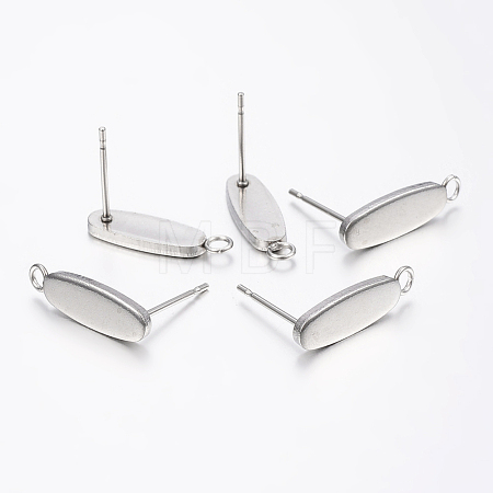 Non-Tarnish 304 Stainless Steel Stud Earring Findings STAS-I071-19P-1