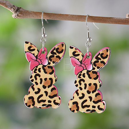 Easter Wood Dangle Earrings FS-WGE0D87-07-1