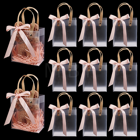 Rectangle Frosted PVC Packing Tote Bags ABAG-WH0032-128-1