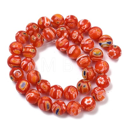 Handmade Millefiori Lampwork Beads Strands LAMP-G166-10B-1