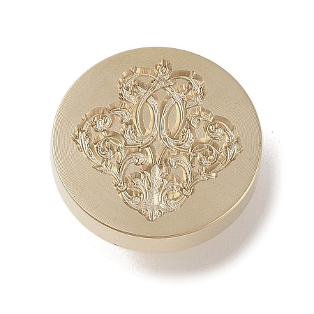 Golden Tone Wax Seal Brass Stamp Head DIY-B079-02G-27-1