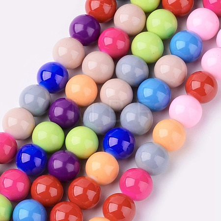 Baking Paint Glass Beads Strands DGLA-MSMC001-12-1