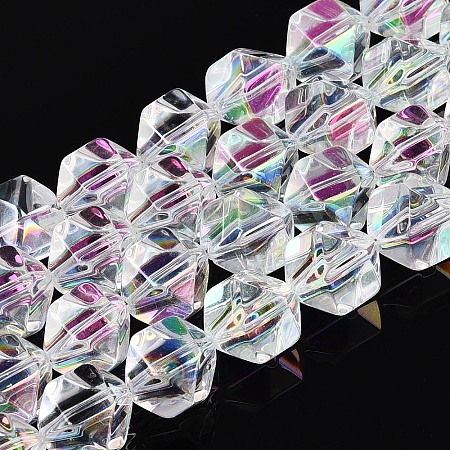 Electroplate Glass Beads Strands EGLA-T021-21C-1